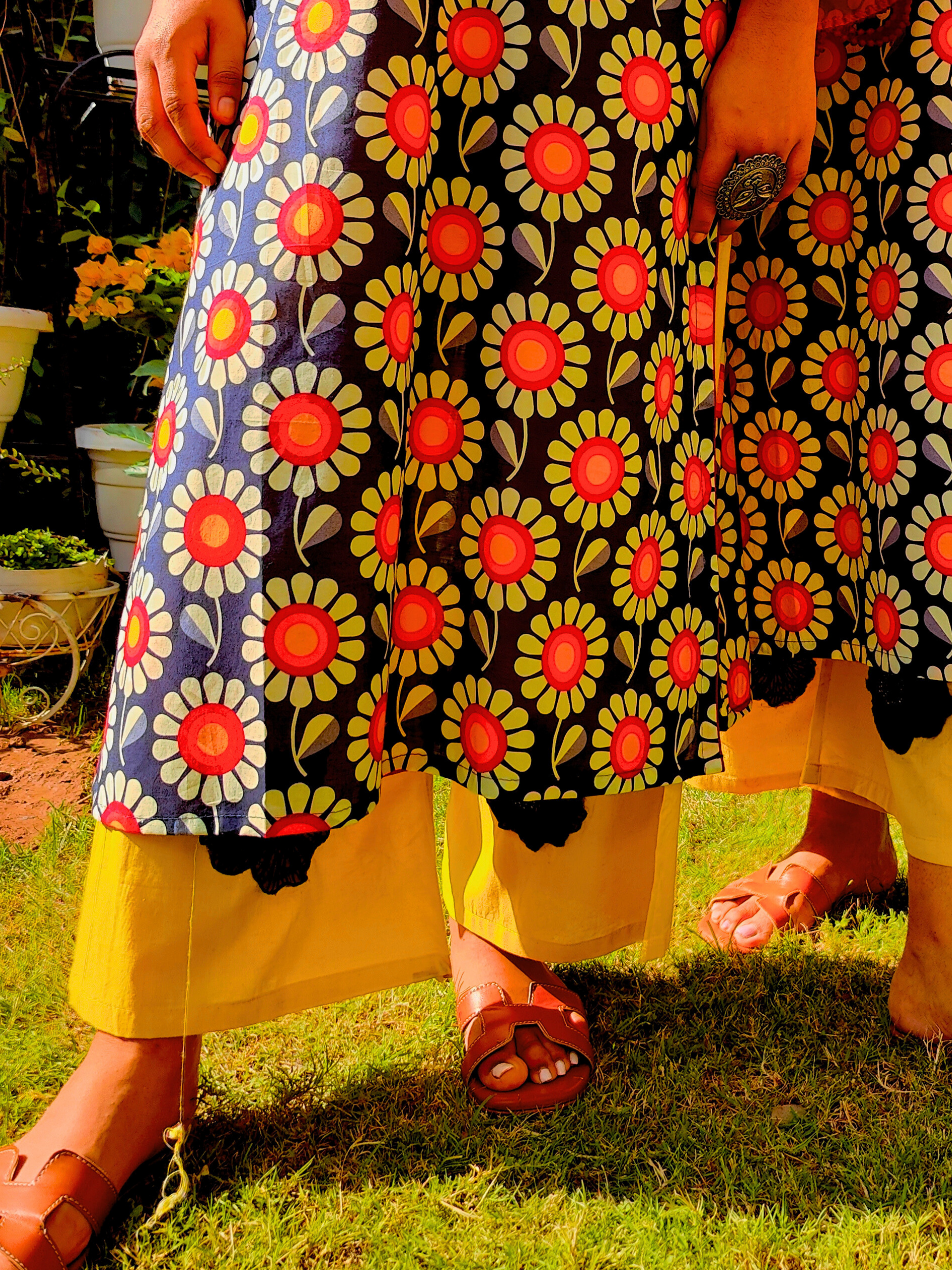 Blue Digital Printed Cotton stitched Co-Ord Set