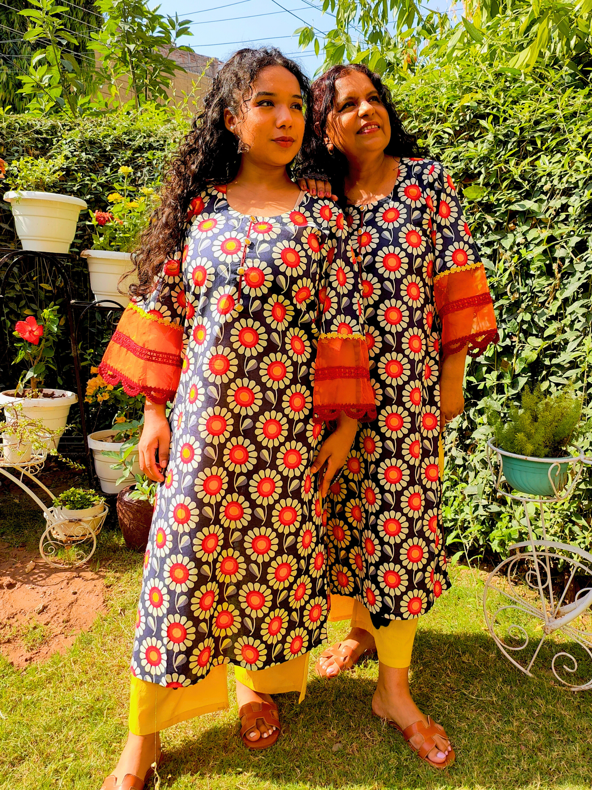 Blue Digital Printed Cotton stitched Co-Ord Set