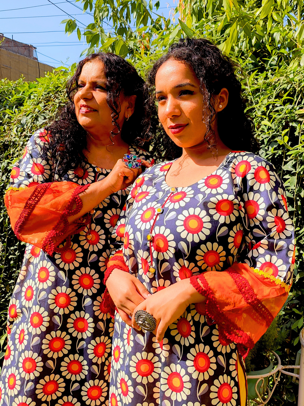 Blue Digital Printed Cotton stitched Co-Ord Set