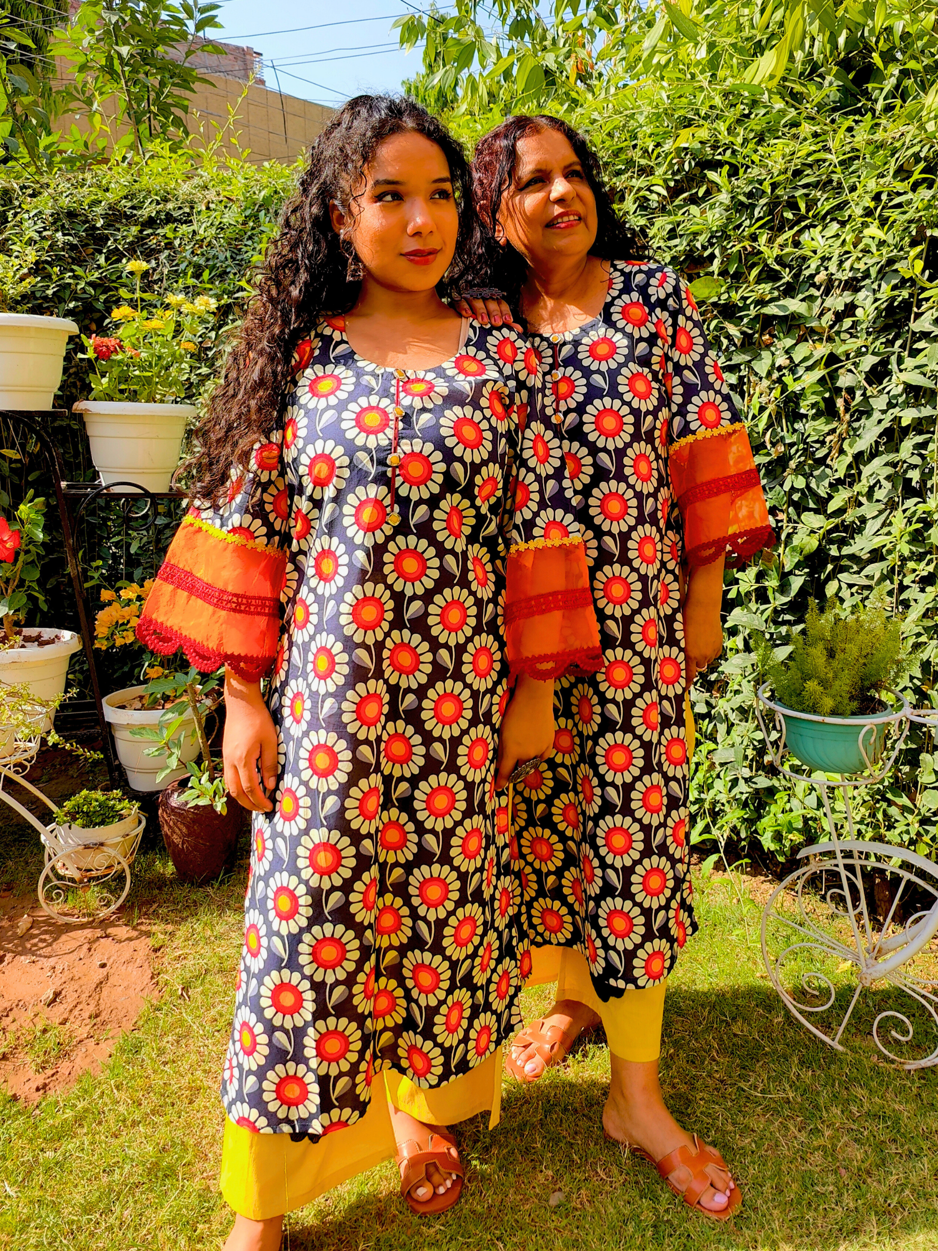 Blue Digital Printed Cotton stitched Co-Ord Set