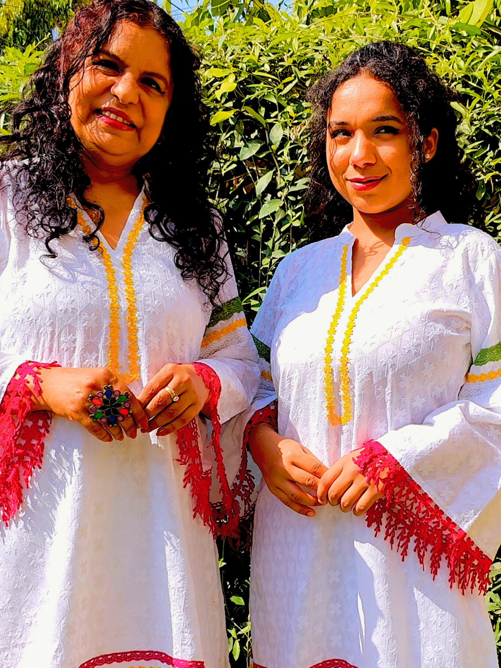 White Embroidered Lace Cotton Stitched Co-Ord Set