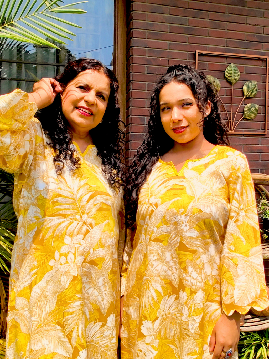 Yellow Digital Printed Cotton Yellow Lace Stitched Co-Ord Set