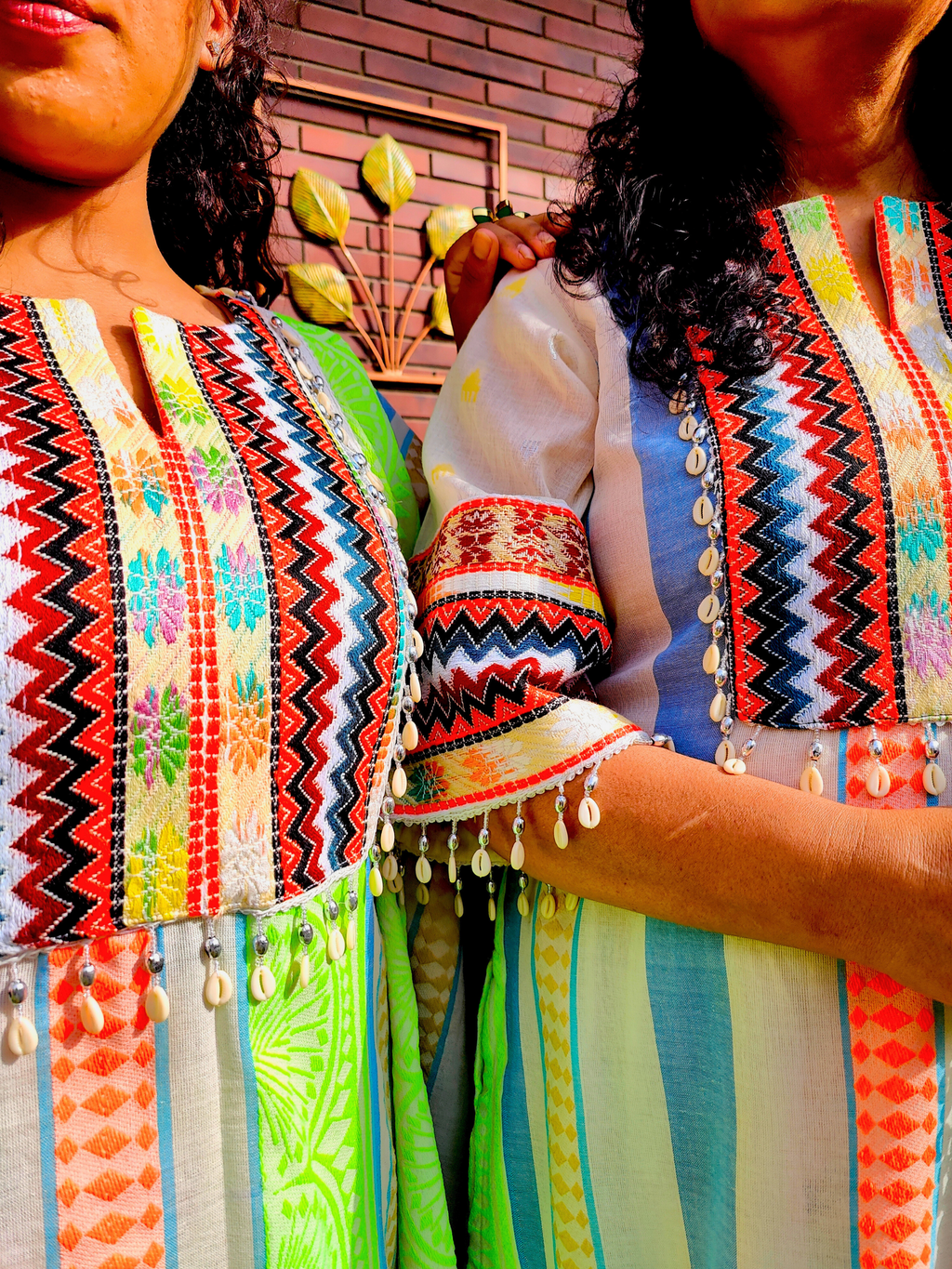 Lime Green Afghani Multi Embroidered Weave Stitched Suit Set