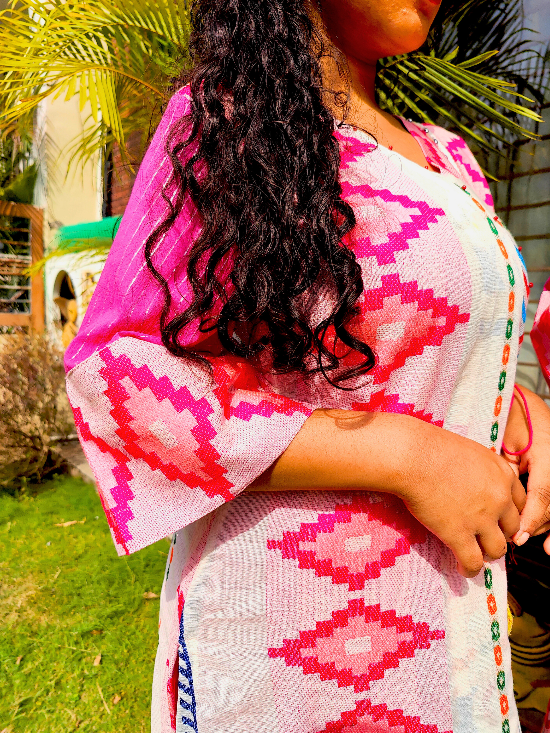 Magenta Afghani Embroidered Tassels Stitched Suit Set