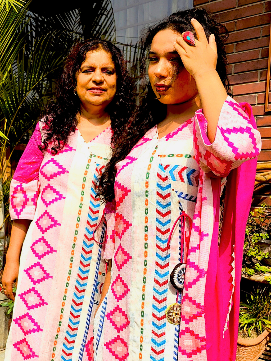 Magenta Afghani Embroidered Tassels Stitched Suit Set