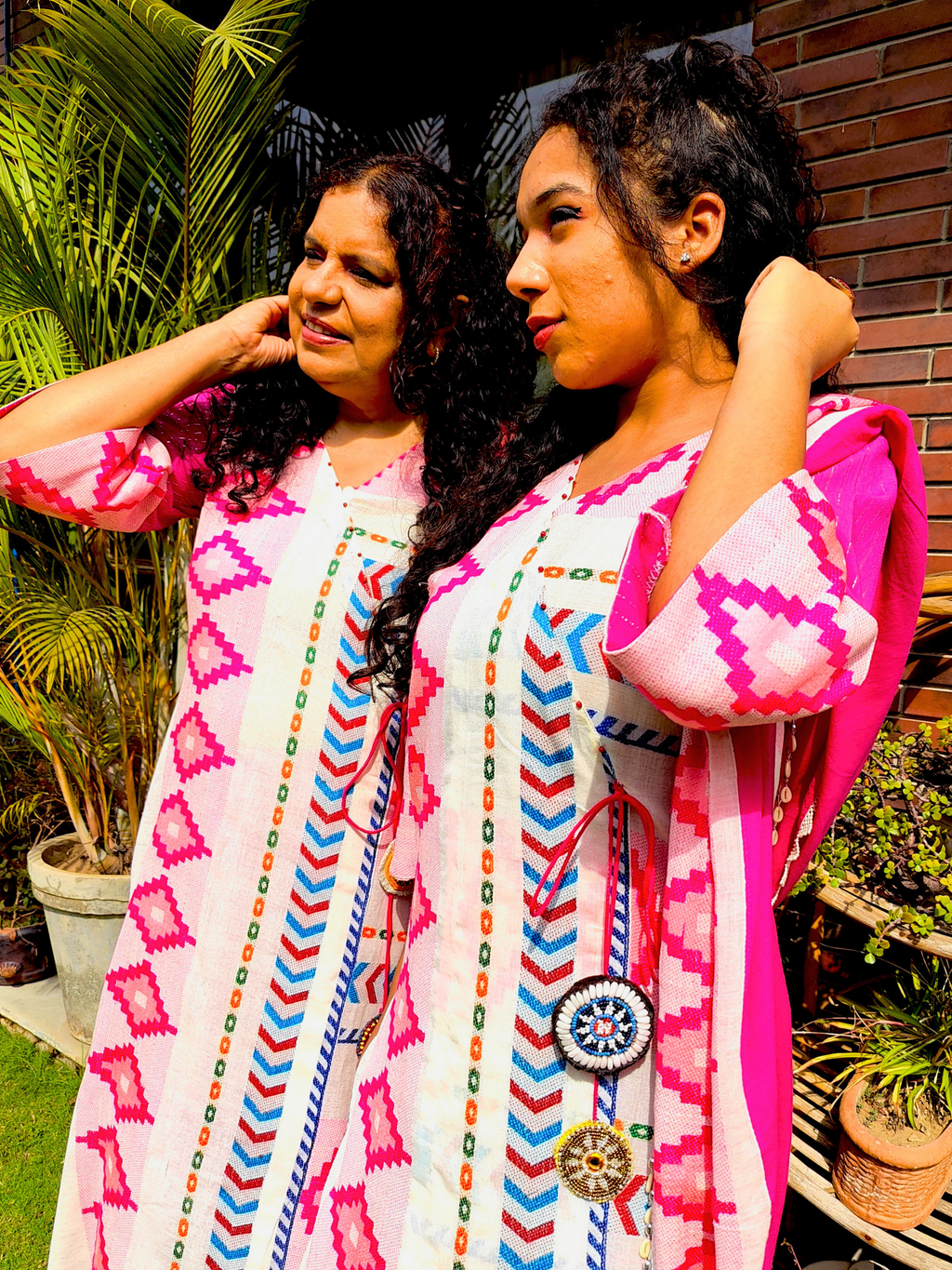 Magenta Afghani Embroidered Tassels Stitched Suit Set