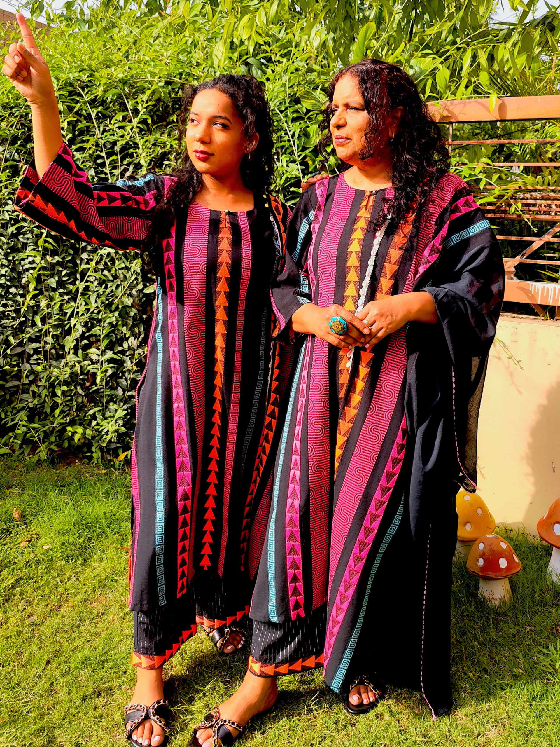 Black Afghani Embroidered Weave Stitched Suit Set