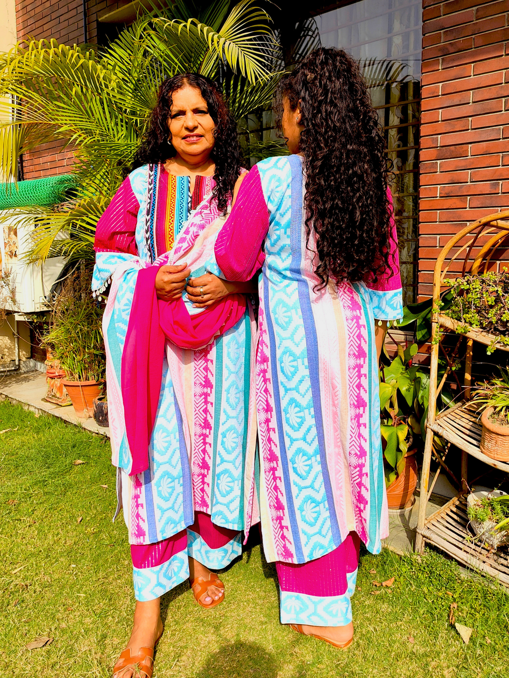 Multi-Coloured Afghani Multi Embroidered Stitched Suit Set