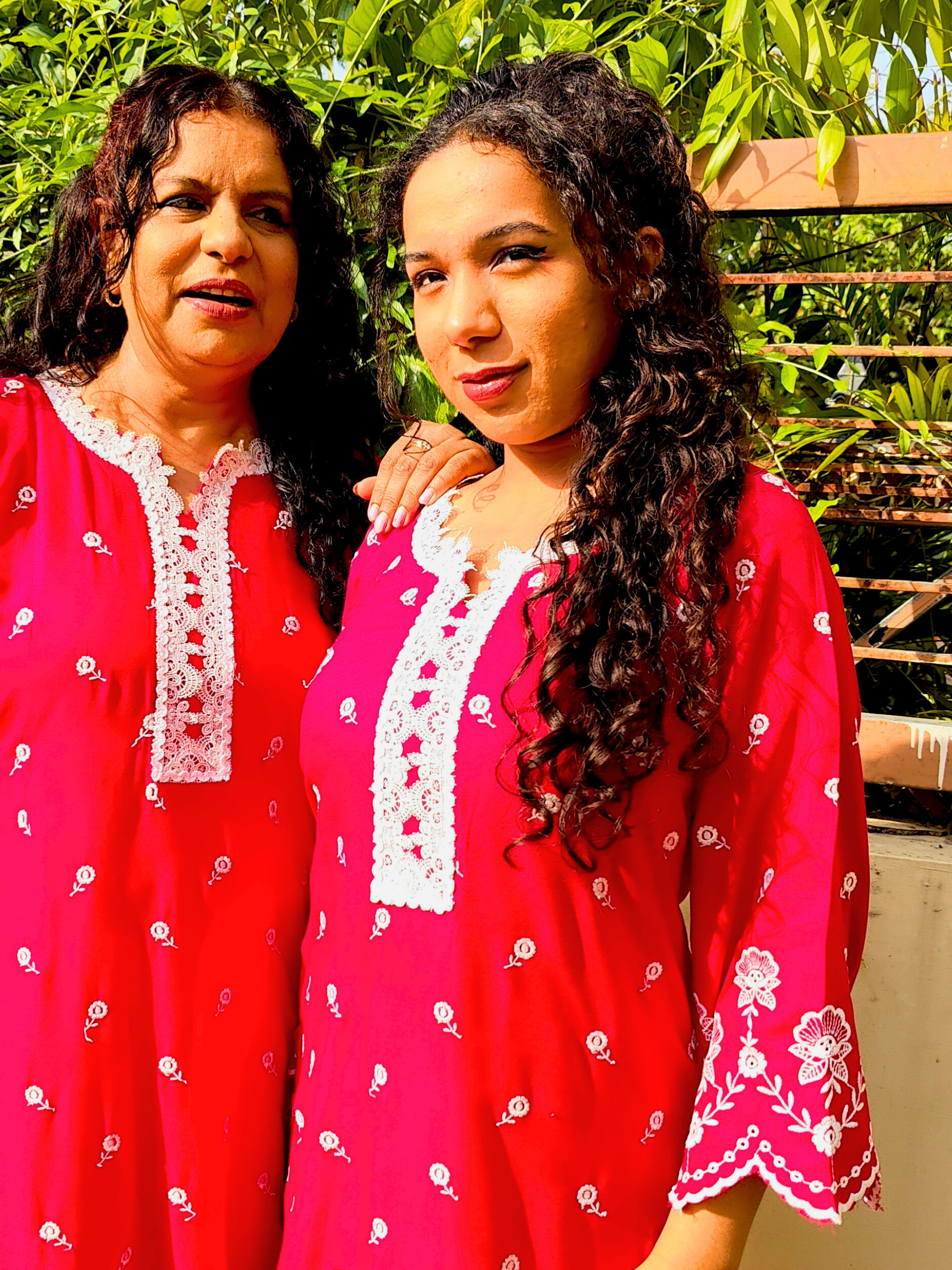 Magenta Embroidered Cotton Stitched Co-Ord Set