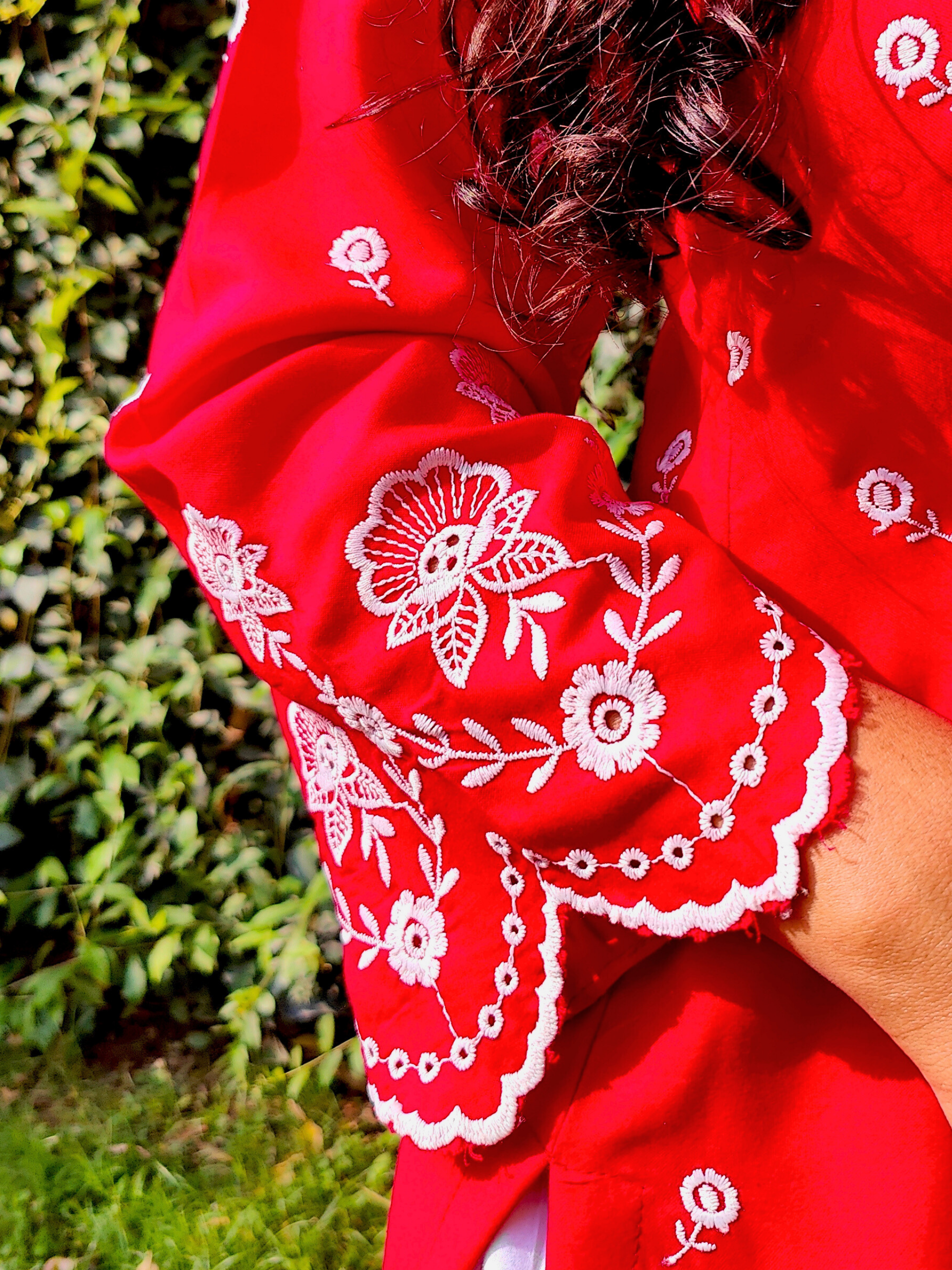 Magenta Embroidered Cotton Stitched Co-Ord Set