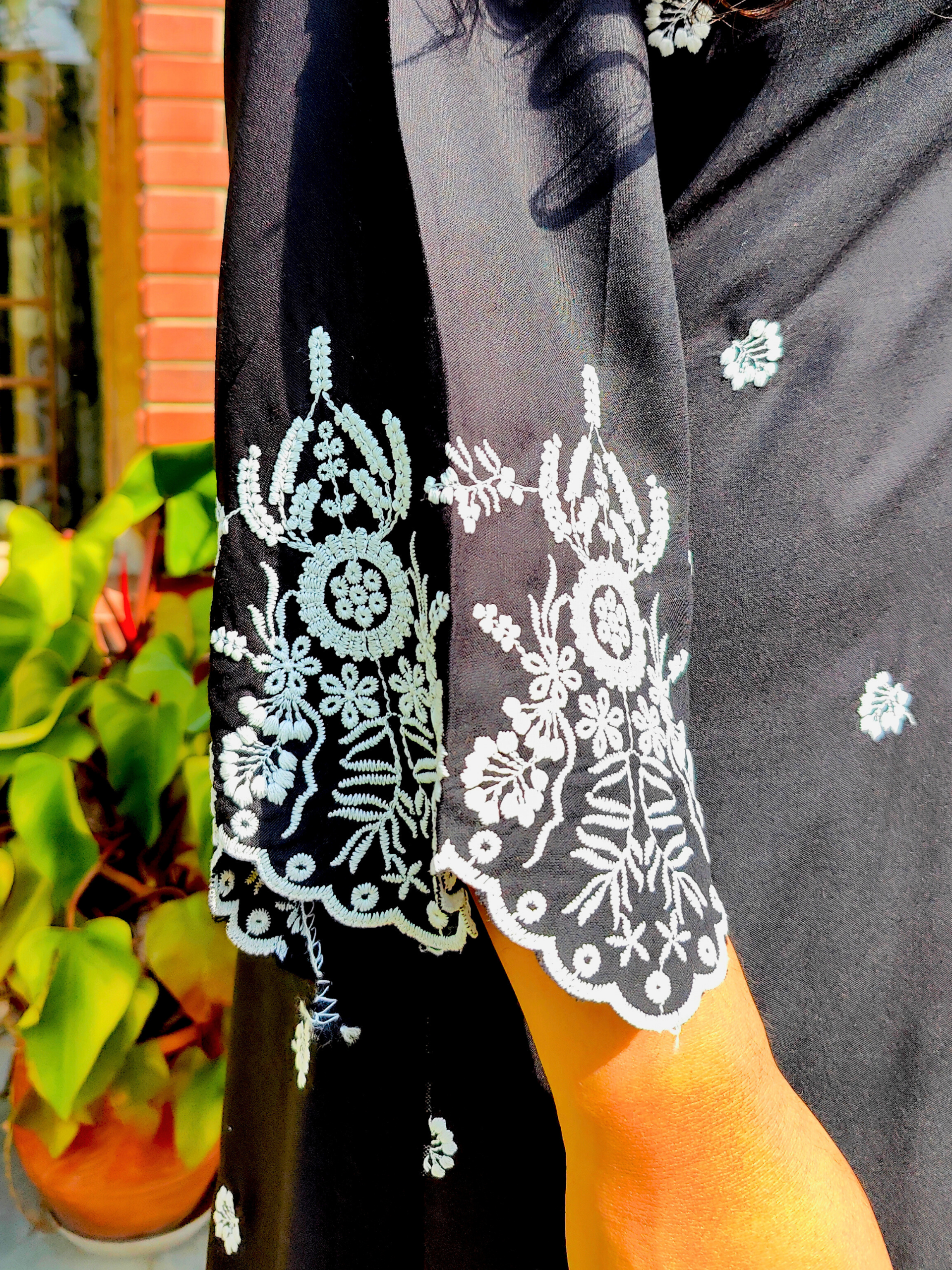 Black Embroidered Cotton Stitched Co-Ord Set