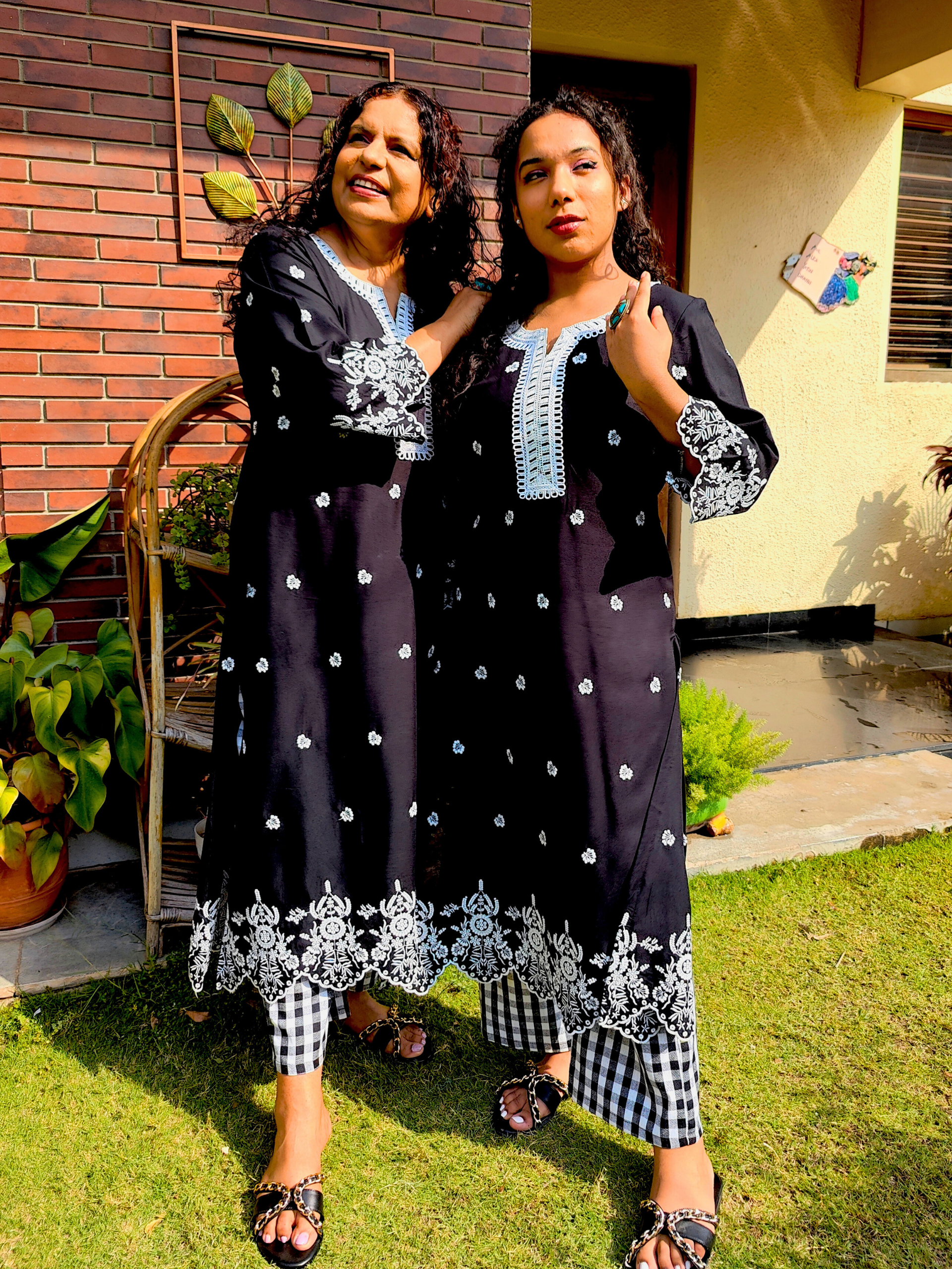 Black Embroidered Cotton Stitched Co-Ord Set