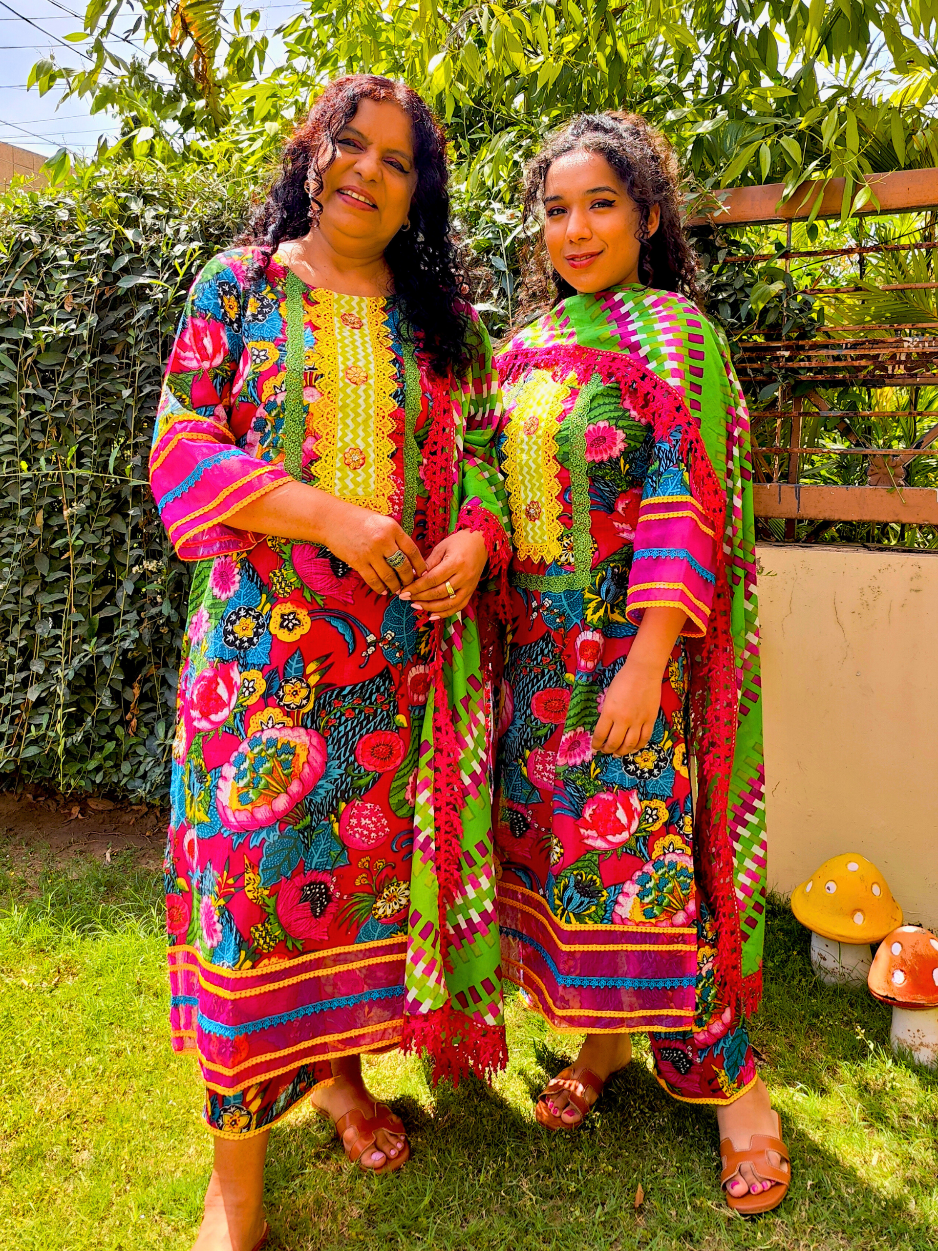 Multi Colour Digital Printed Cotton Stitched Suit Set