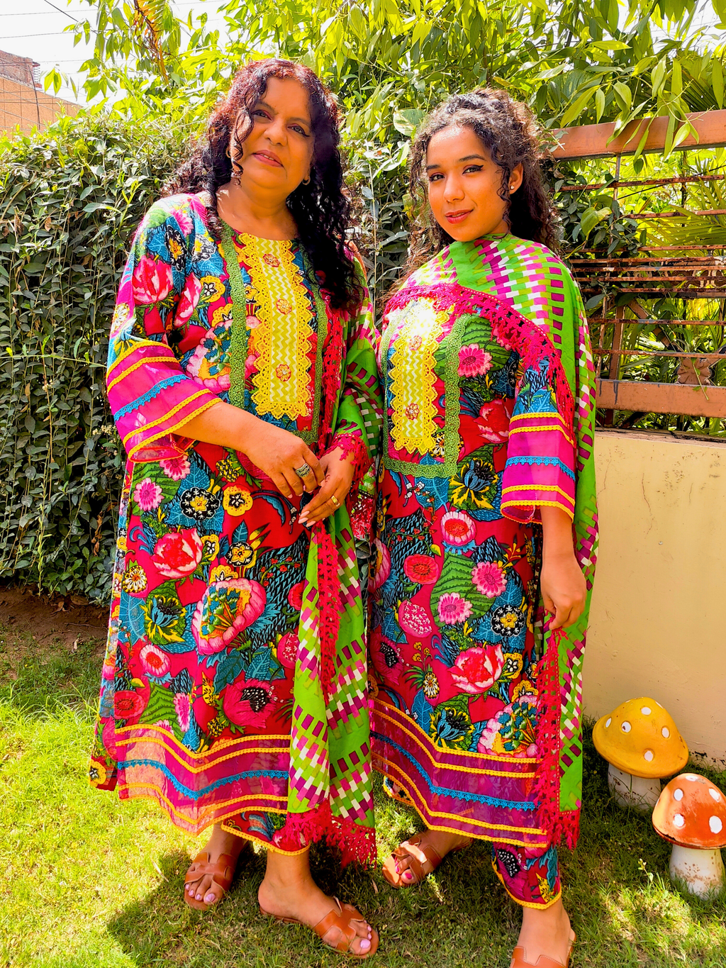 Multi Colour Digital Printed Cotton Stitched Suit Set