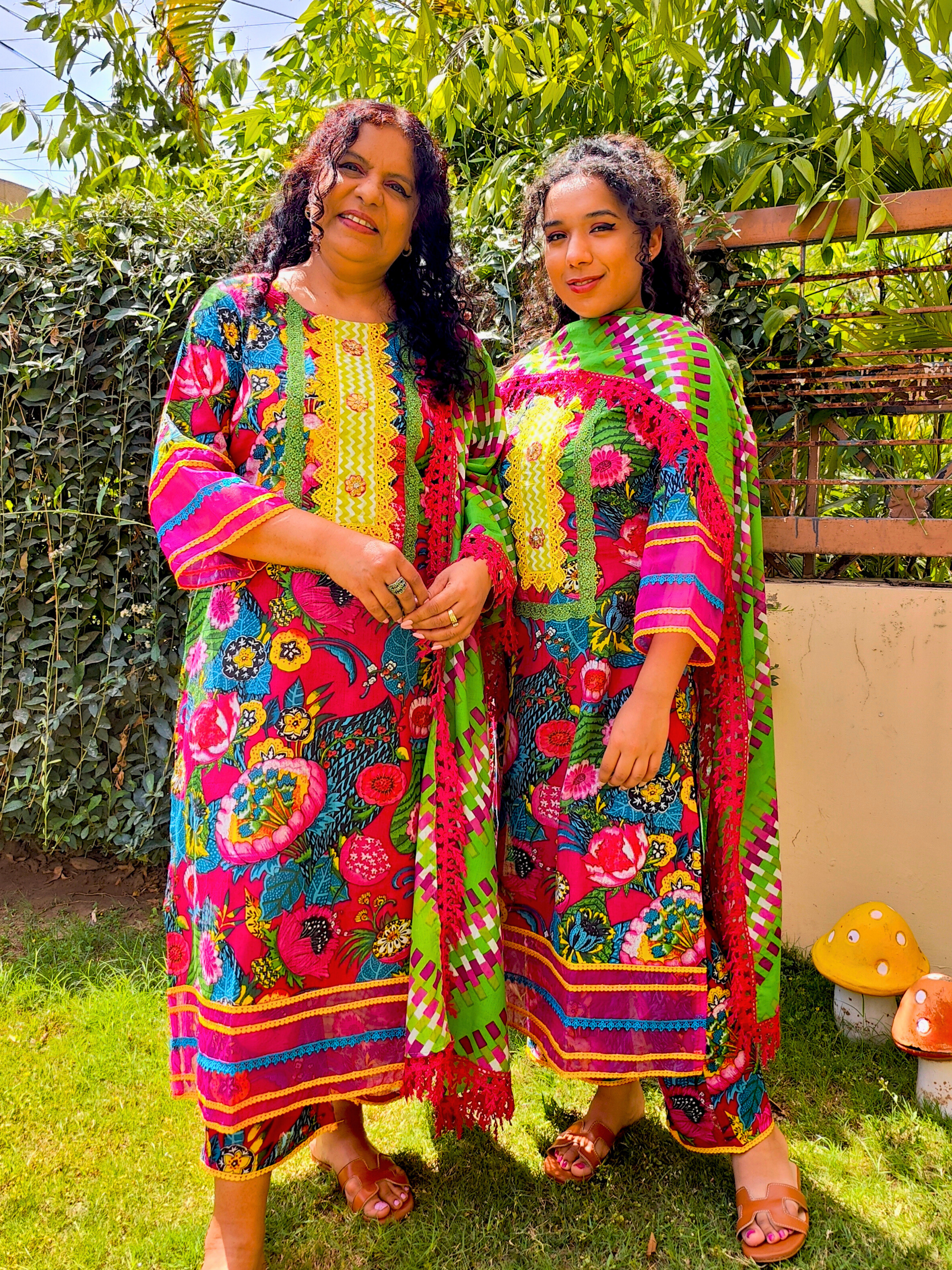 Multi Colour Digital Printed Cotton Stitched Suit Set