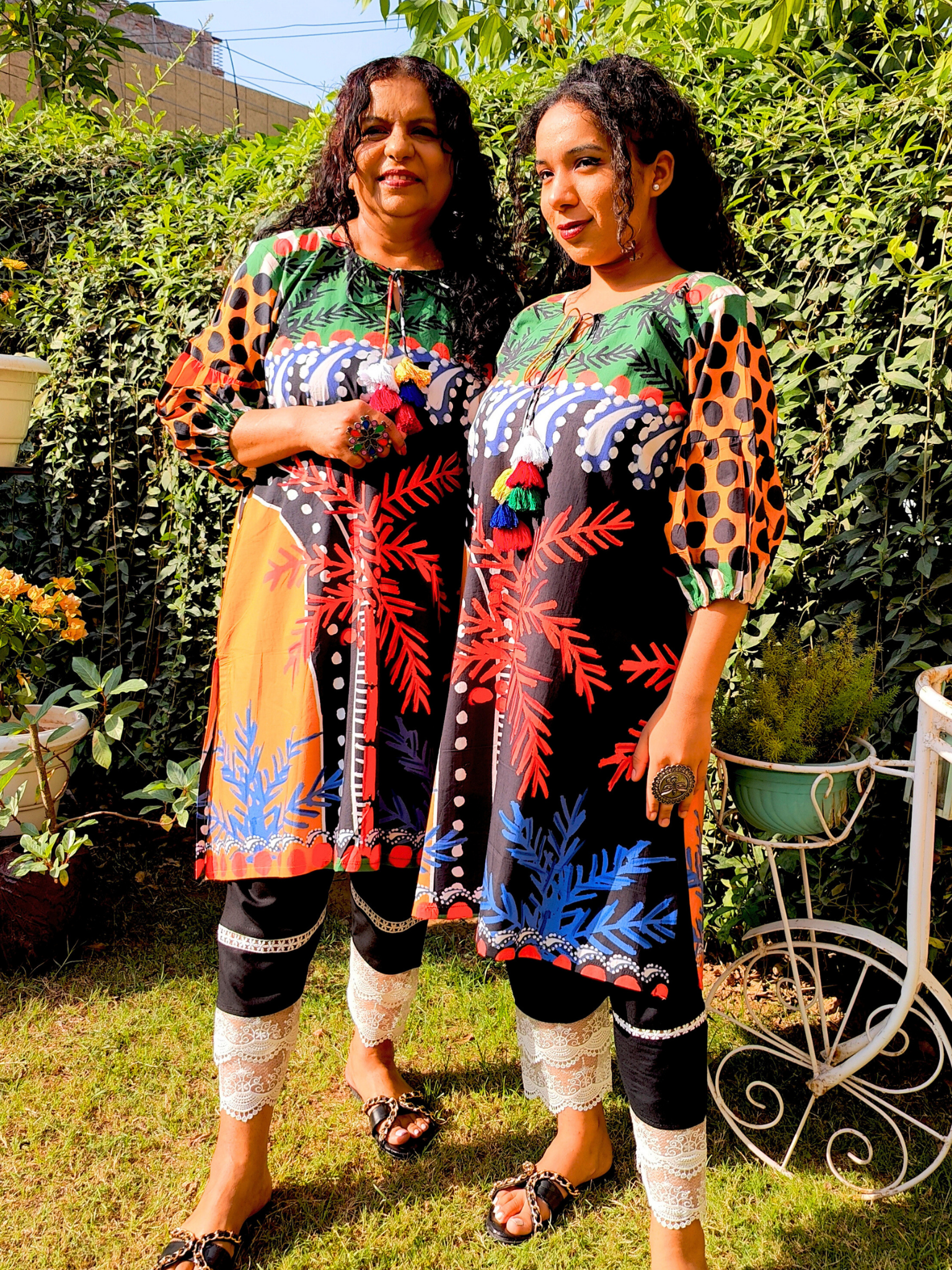 Multi-coloured Digital Printed Cotton Stitched Co-Ord Set