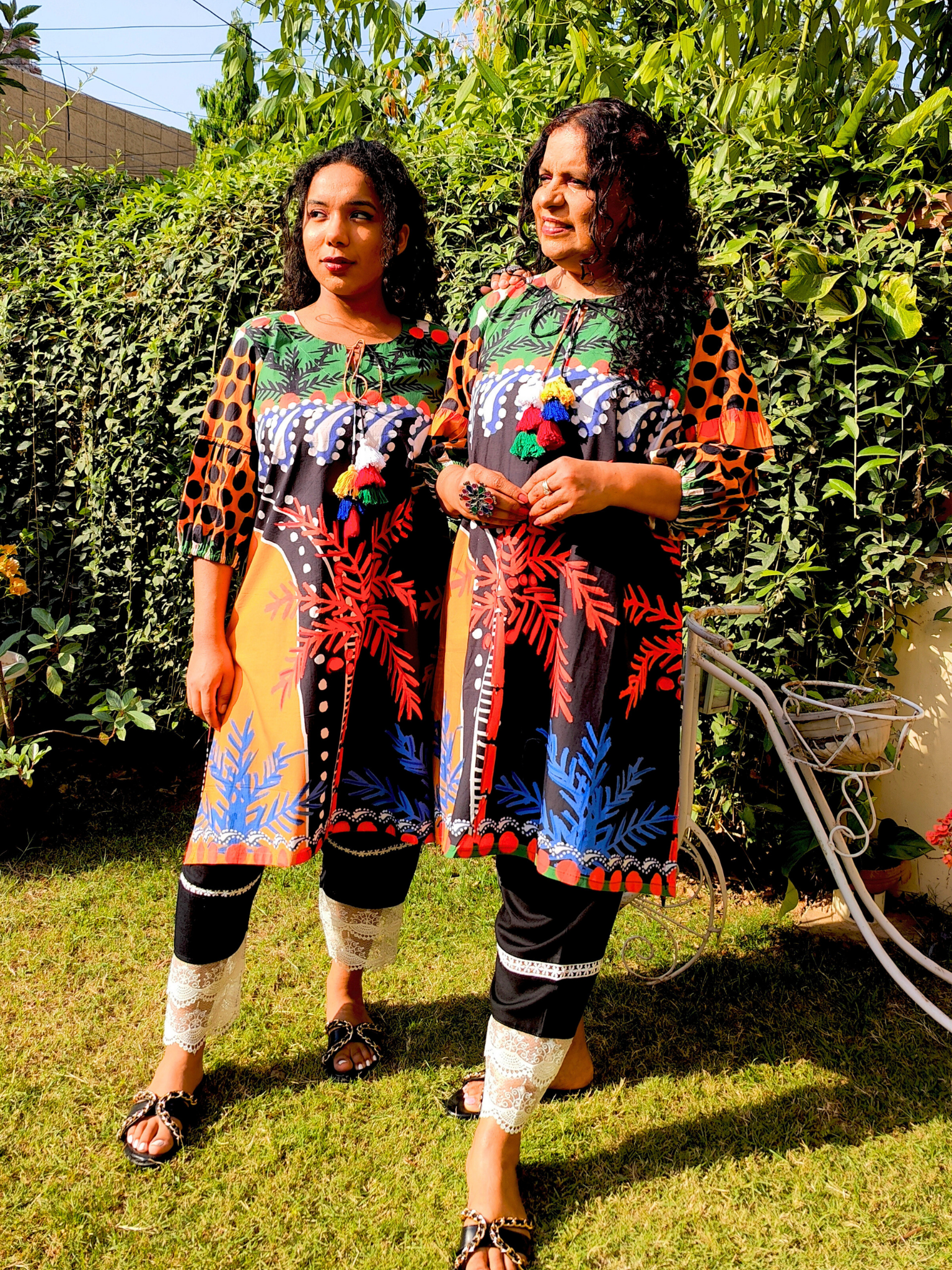 Multi-coloured Digital Printed Cotton Stitched Co-Ord Set