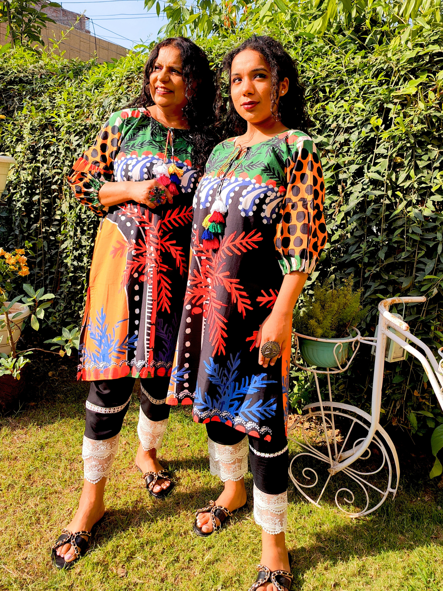 Multi-coloured Digital Printed Cotton Stitched Co-Ord Set