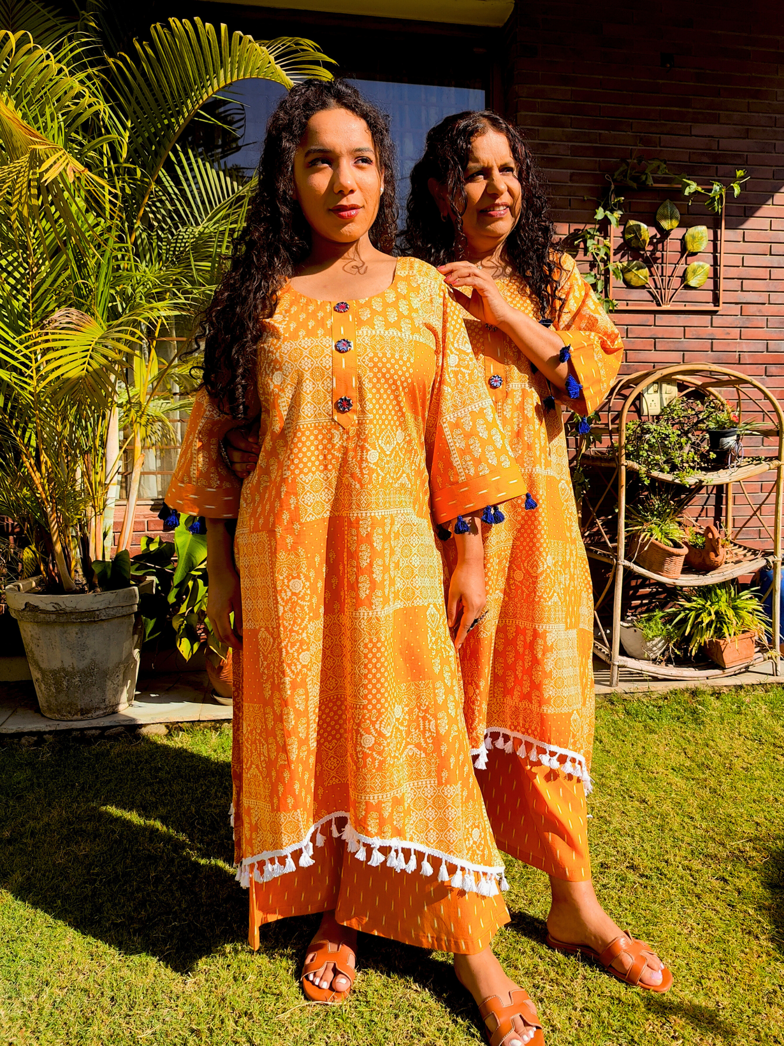 Yellow Blockwork Mirror Cotton Stitched Co-Ord Set