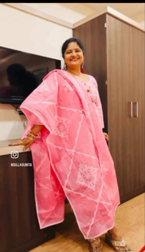 Pink Sindh Craft Unstitched Dress Material Suit Set