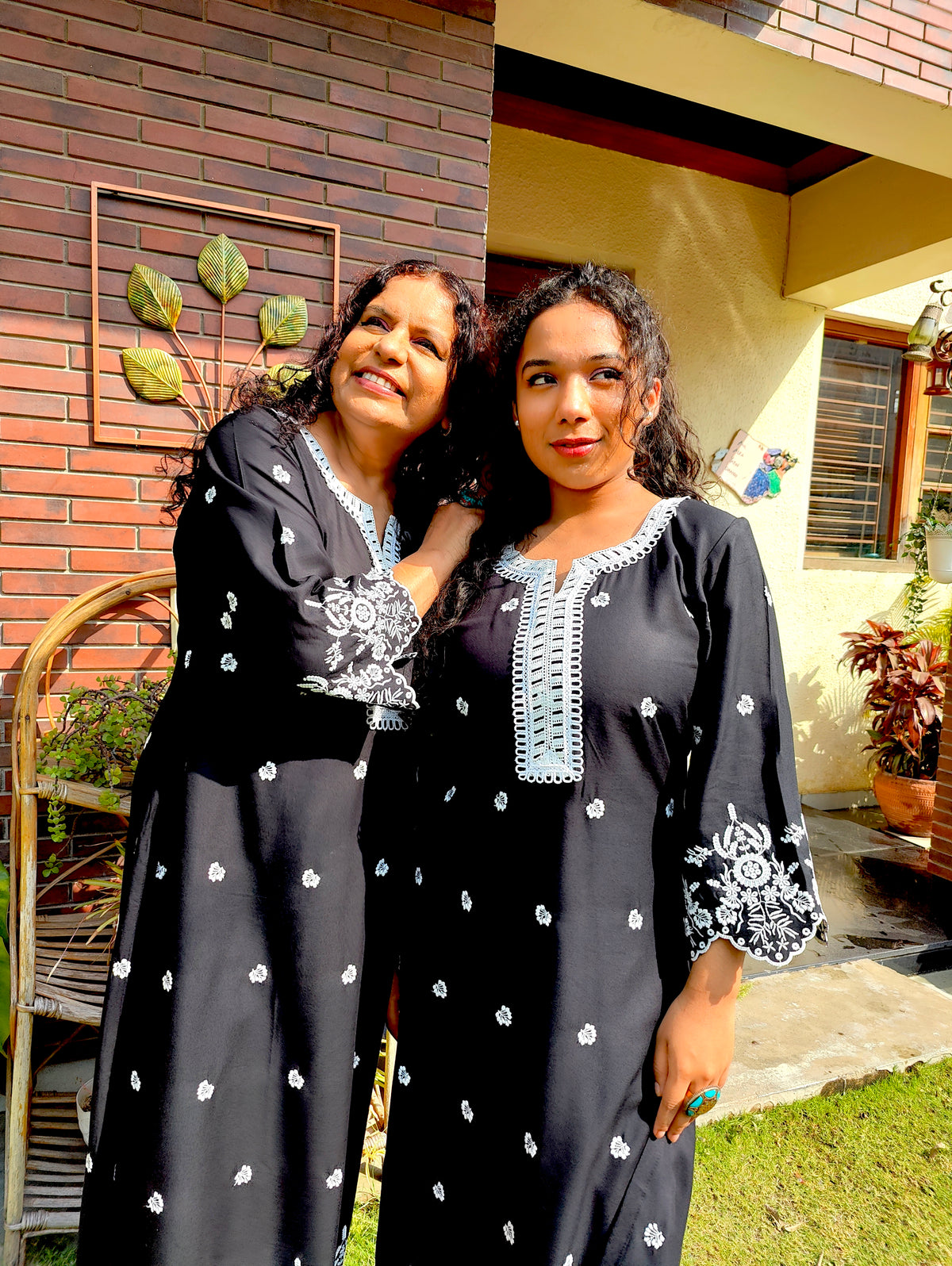 Black Embroidered Cotton Stitched Co-Ord Set