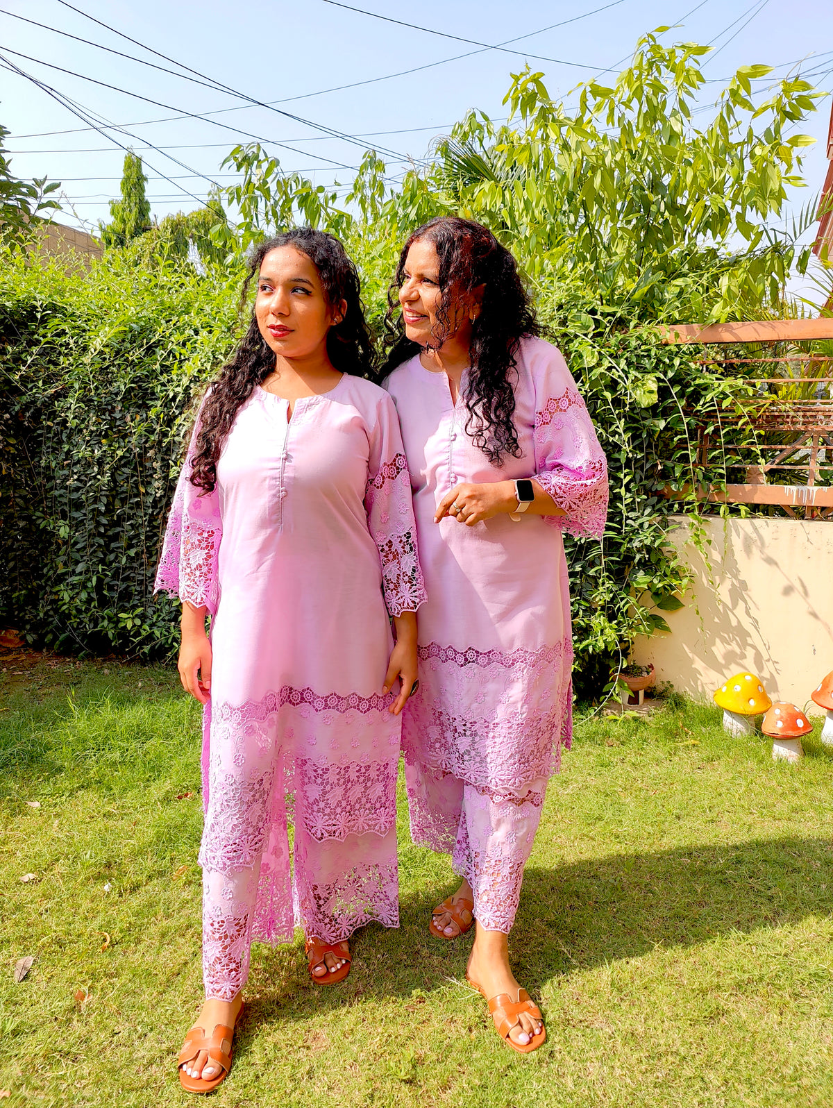 Lilac Embroidered Cotton Stitched Co-Ord Set