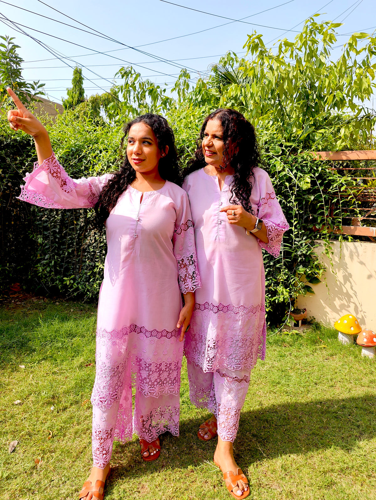Lilac Embroidered Cotton Stitched Co-Ord Set
