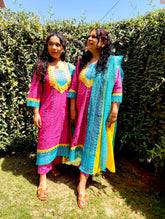 Magenta Embroidered Cotton Stitched Suit Set