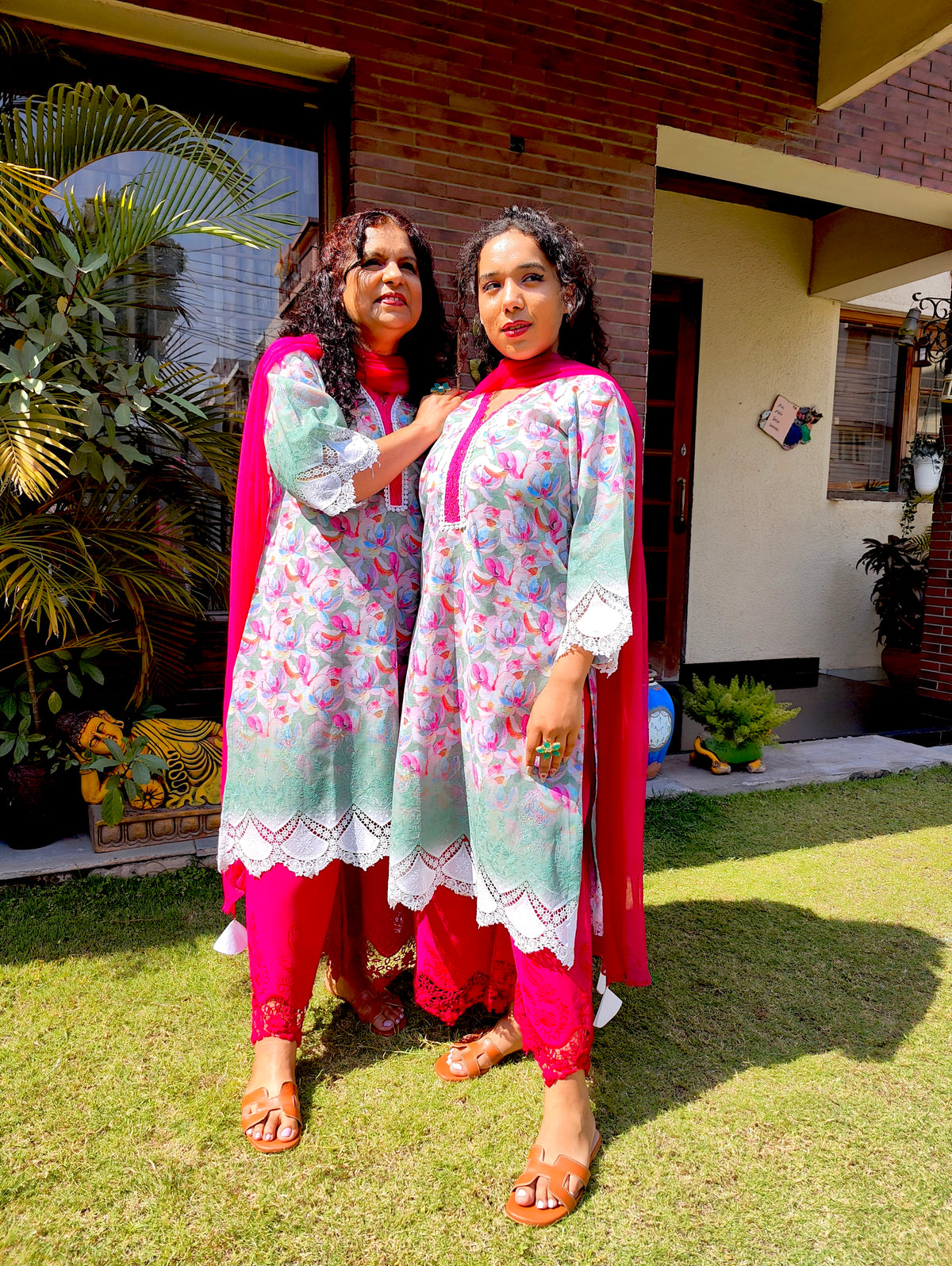 Green Pakistani Digital Printed Cotton Stitched Suit Set