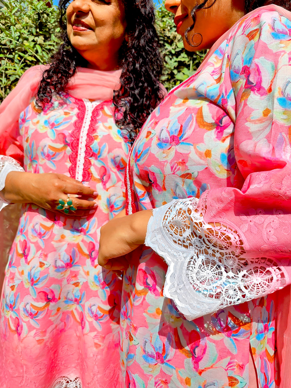 Multi Floral Pakistani Digital Printed Embroidered Cotton Stitched Suit Set