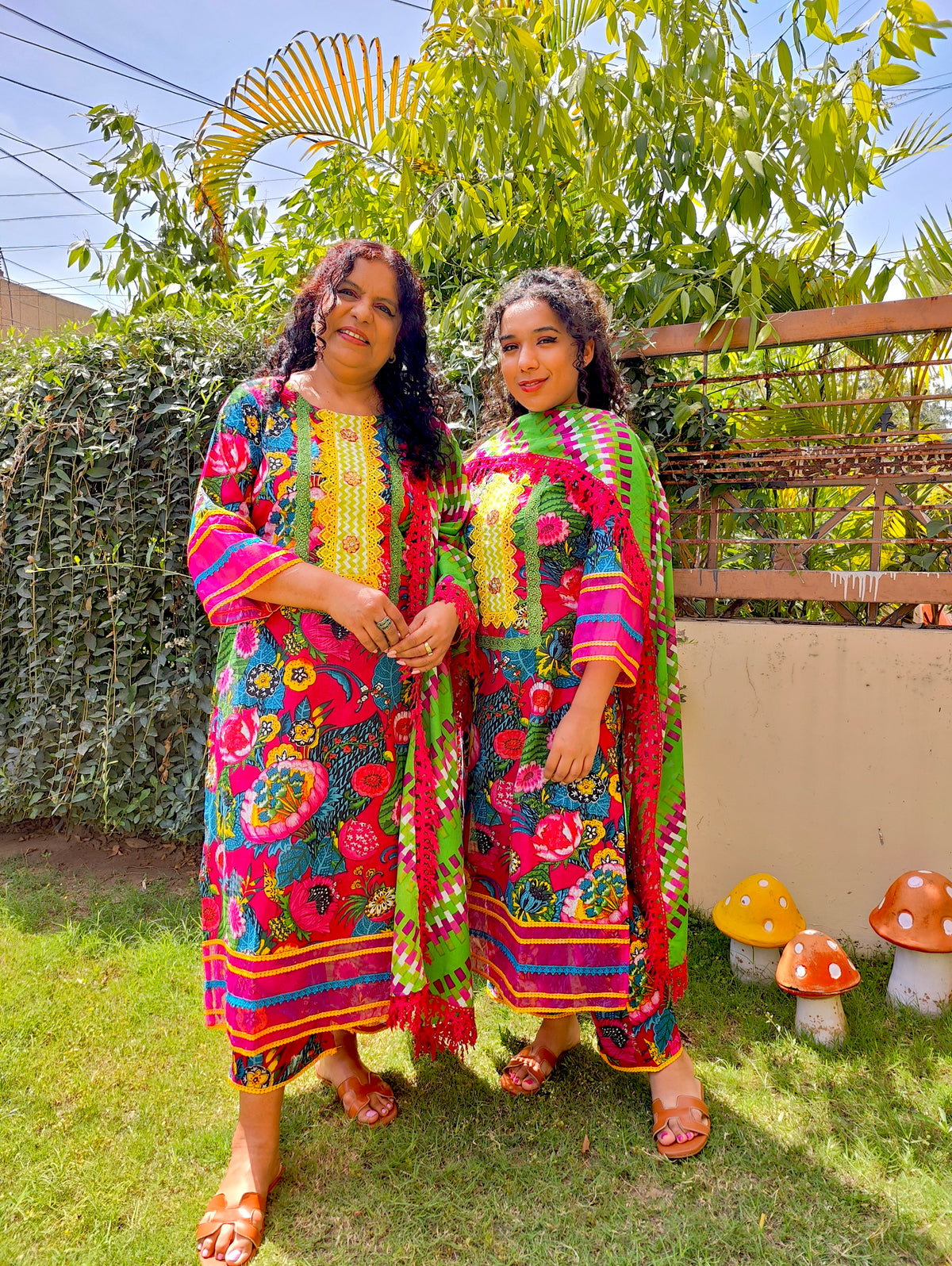 Multi Colour Digital Printed Cotton Stitched Suit Set