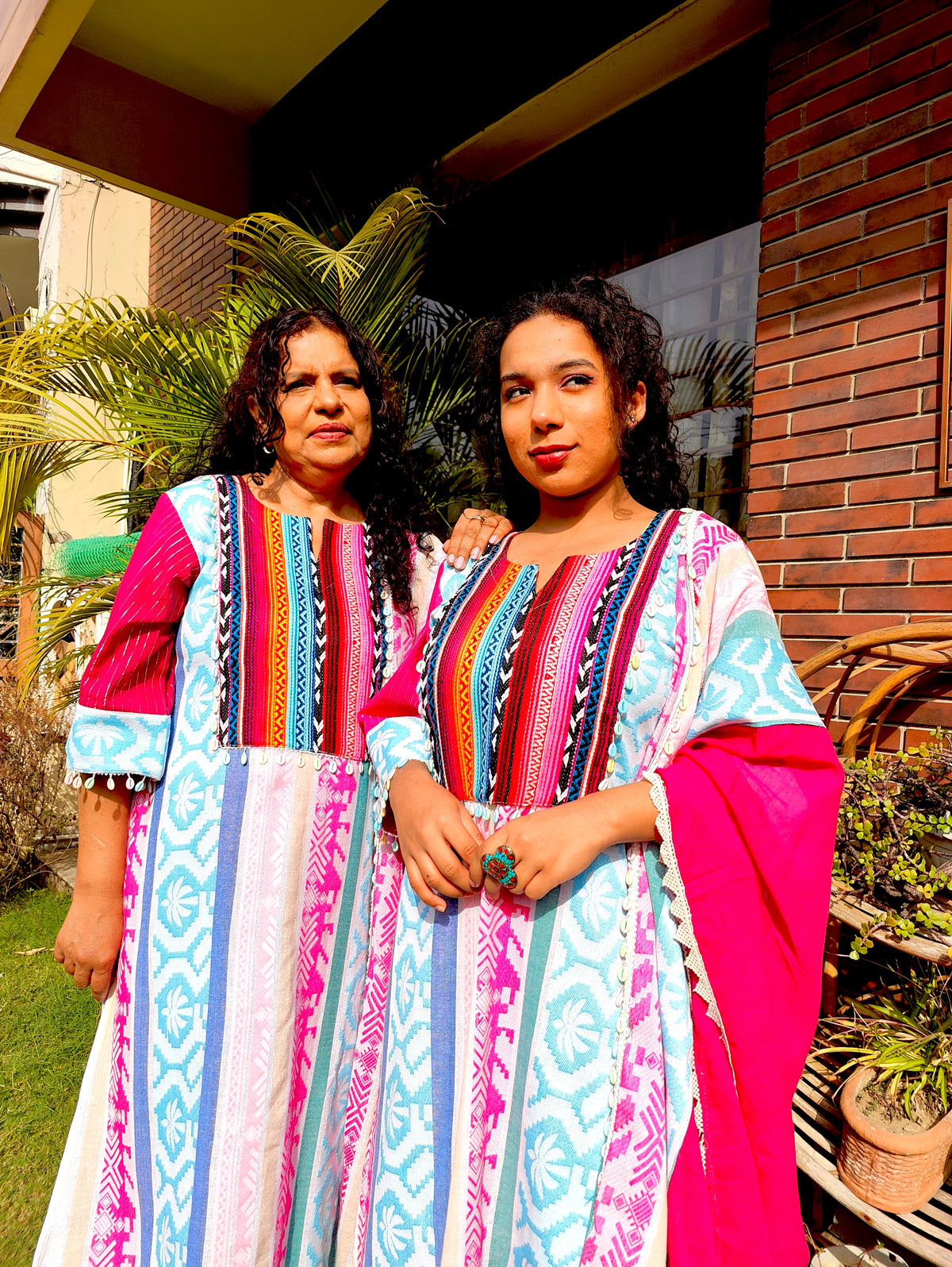 Multi-Coloured Afghani Multi Embroidered Stitched Suit Set