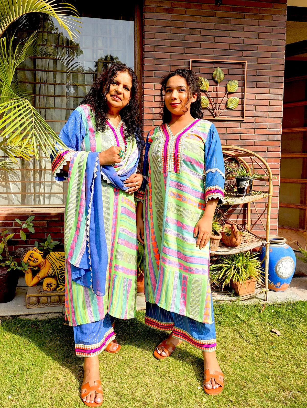 Lime Green Afghani Embroidered Weave Stitched Suit Set