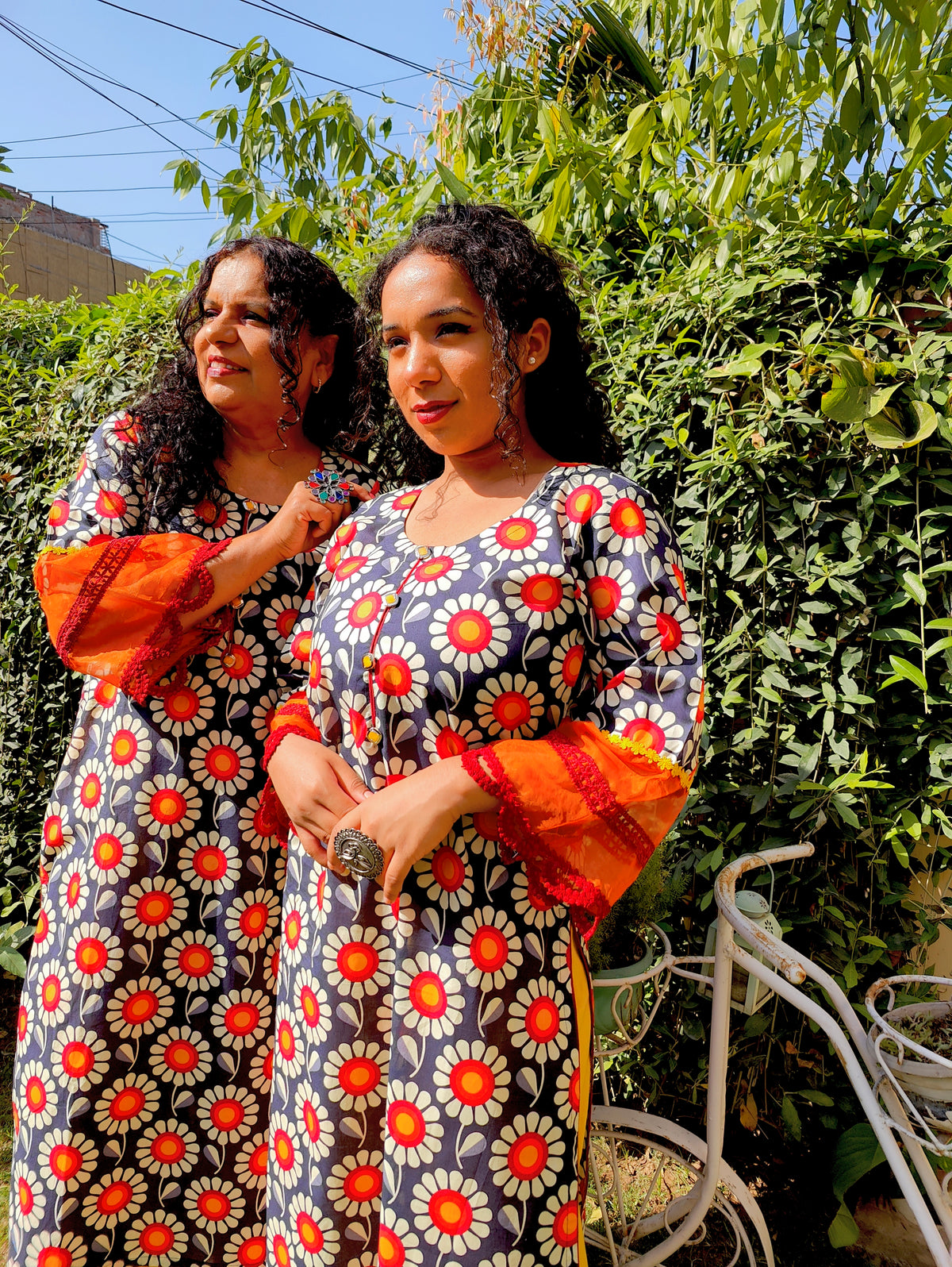 Blue Digital Printed Cotton stitched Co-Ord Set