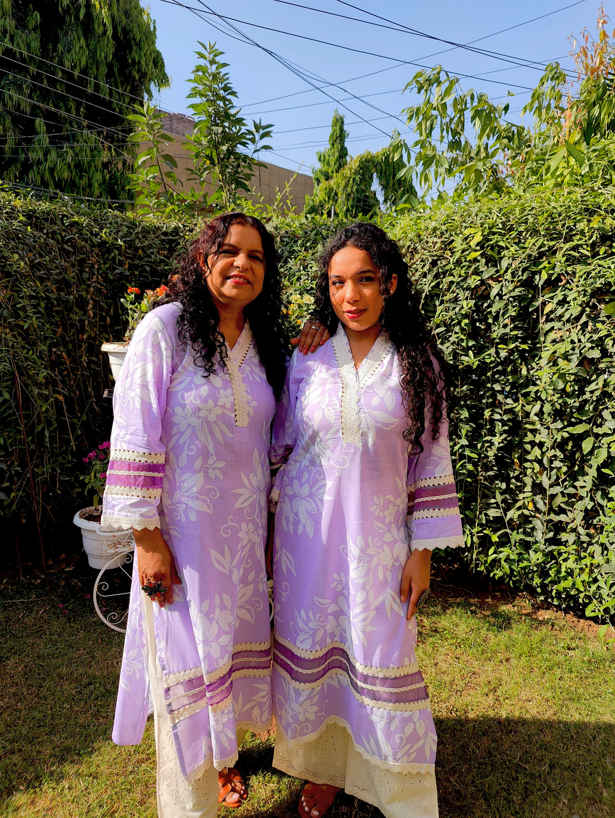 Purple Lilac Handblock Cotton Stitched Co-Ord Set