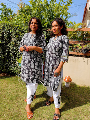 Black Paisley Digital Printed Cotton stitched Co-Ord Set