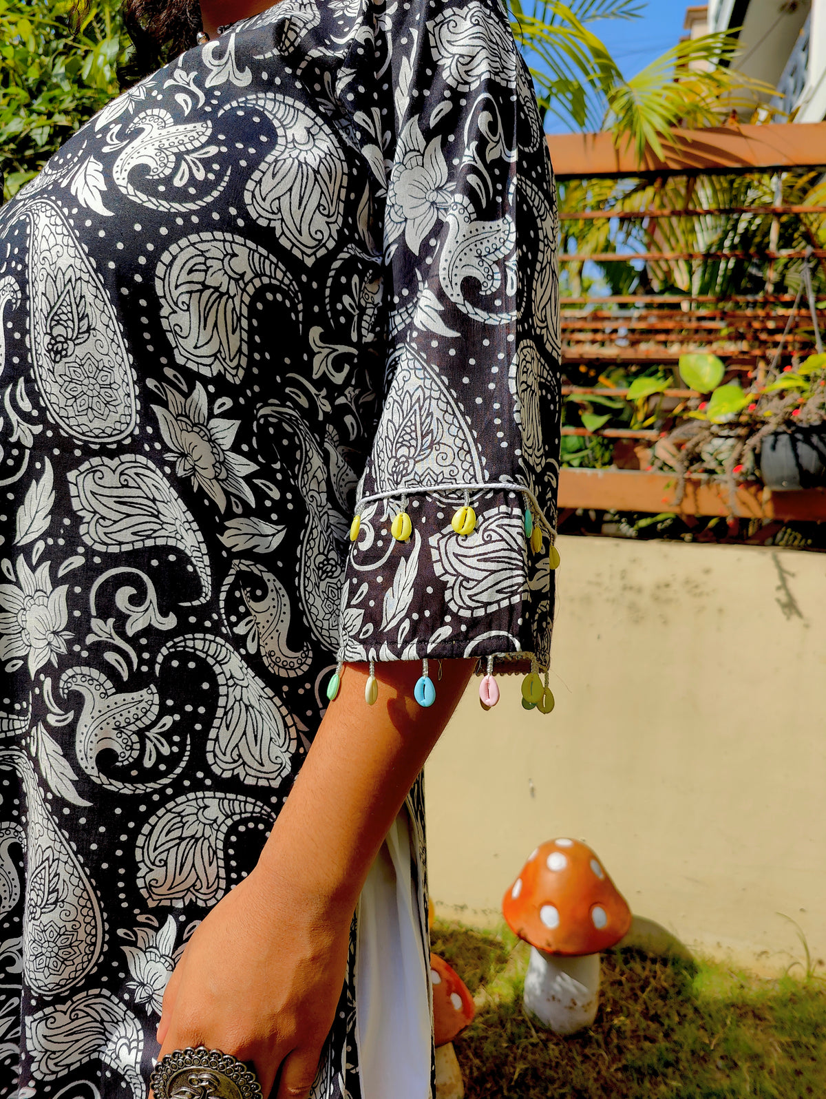 Black Paisley Digital Printed Cotton stitched Co-Ord Set
