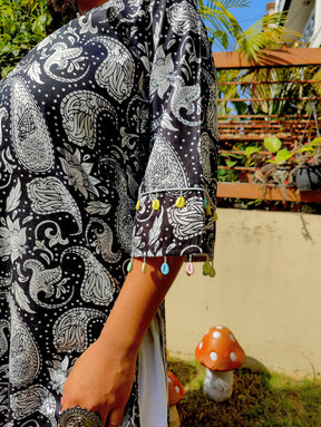 Black Paisley Digital Printed Cotton stitched Co-Ord Set