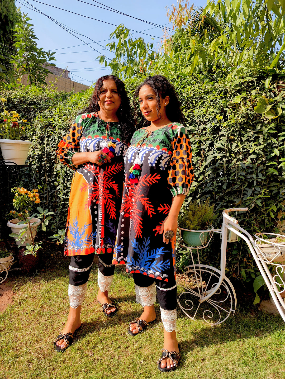 Multi-coloured Digital Printed Cotton Stitched Co-Ord Set