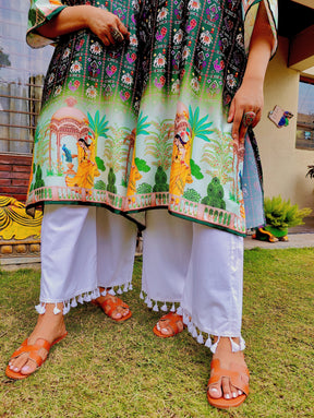 Green Digital Printed Muslin Silk Stitched Co-Ord Set