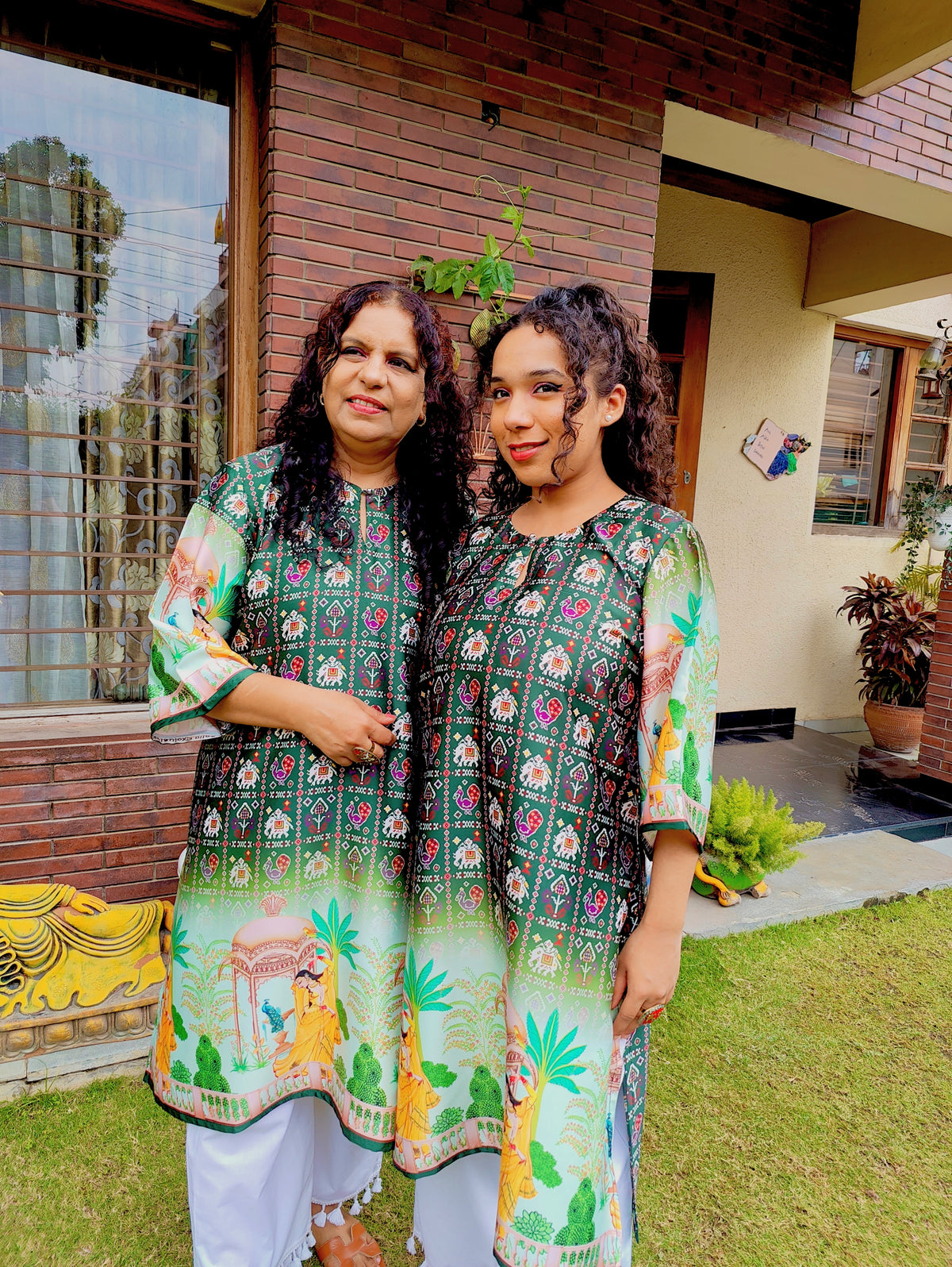 Green Digital Printed Muslin Silk Stitched Co-Ord Set