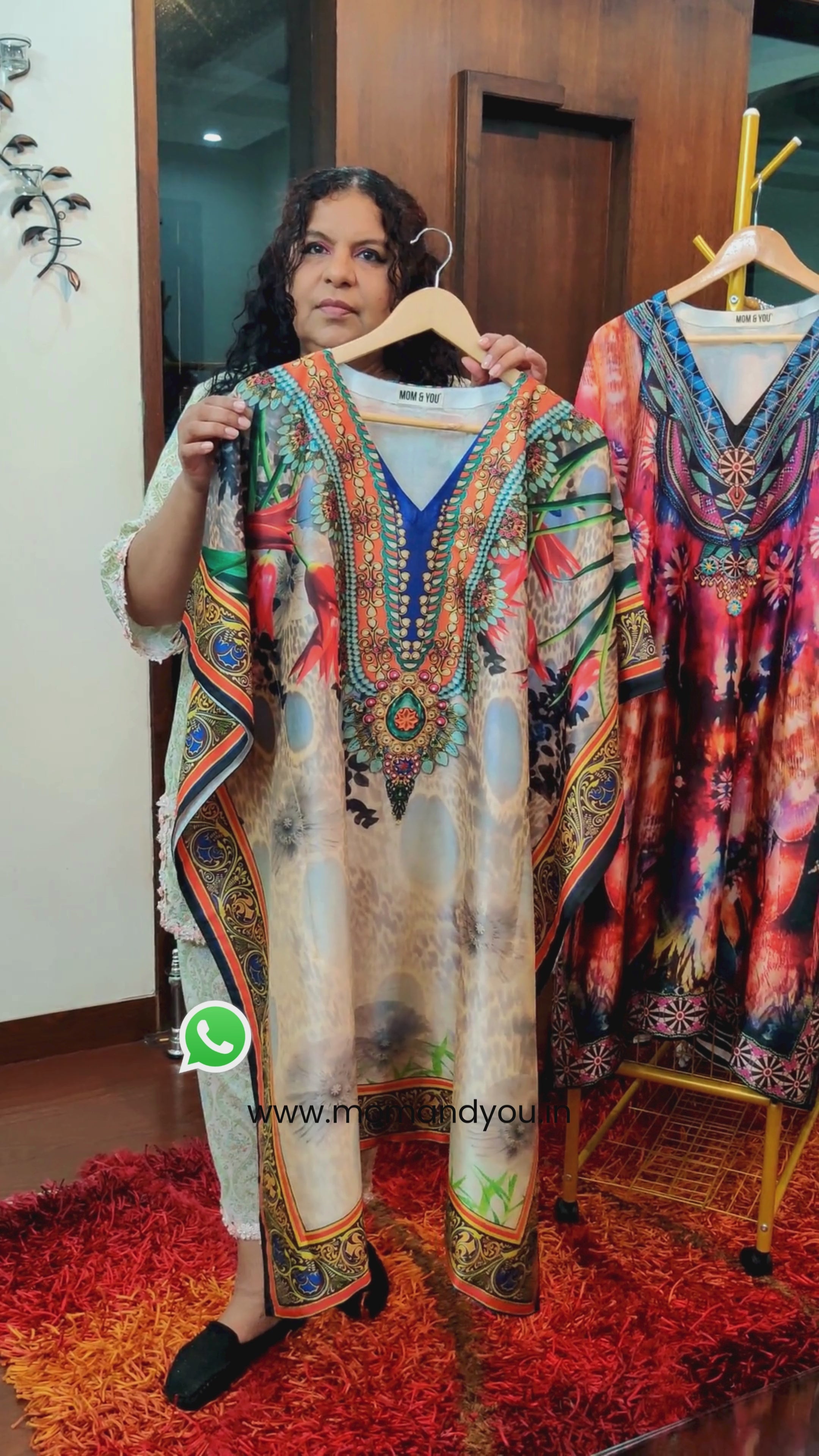 Cream Multi-Coloured Digital Printed Muslin Silk Stitched Kurta Kaftan