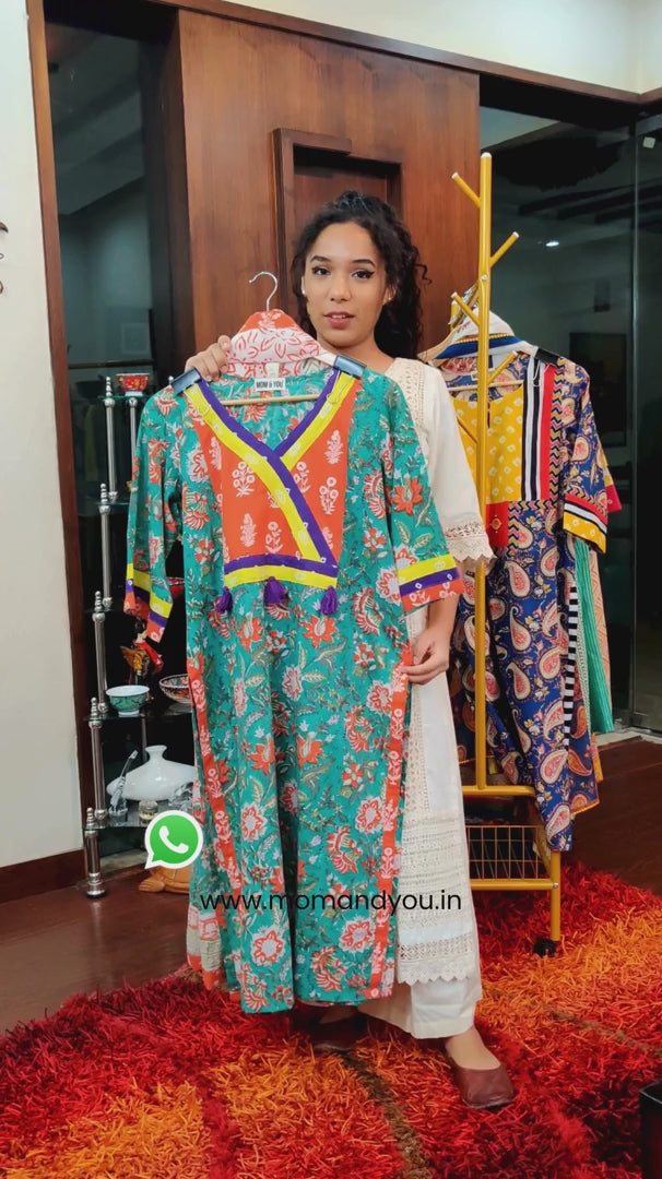 Green Handblock Cotton Stitched Suit Set